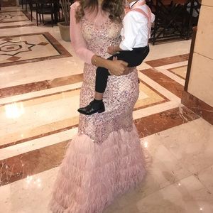 Jovani sleeveless pinkish/peach gown